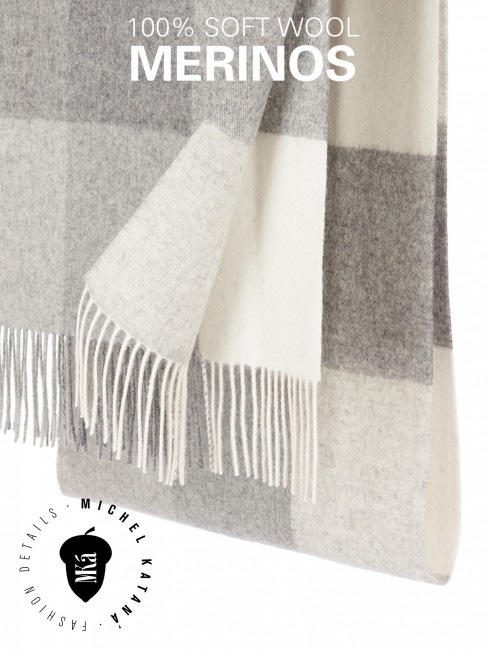 FEROE-GRIS, длиный ШАРФ из мягчайшей шерсти MERINOS из пряжи средней тяжести, коллекционная линия CONFRONTATION (Собственный Взгляд) FTQ.W220_5100301.05/GRIS